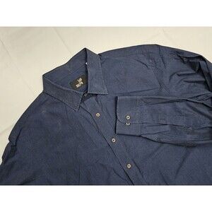 Todd Shelton Mens Large XL 35 Navy Blue Button‎ Down Long Sleeve Shirt Old Money